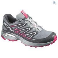 salomon wings flyte womens trail running shoe size 8 colour grey pink