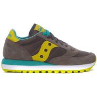 Saucony Jazz sneakers in grey anthracite and yellow suede and nylon women\'s Trainers in grey