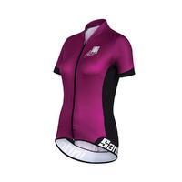 Santini Women\'s Gold Aero Short Sleeve Jersey - Purple, Large