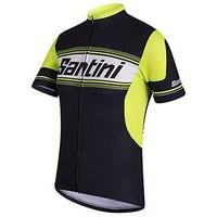 Santini Men\'s Tau Short Sleeve Jersey - Black/yellow, Medium