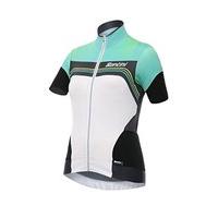 santini womens qom short sleeve jersey green 2x large