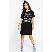 Santa Don\'t Like You Dress - black