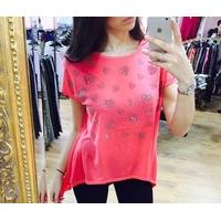 Safron heart drape jersey tee