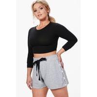 Sara Sports Trim Runner Short - grey