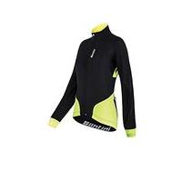 Santini Fashion Women\'s Beta Wind Stopper Jacket - Black/yellow, Large