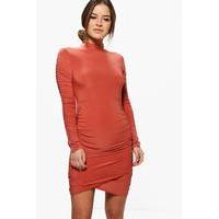 sadie slinky turtle neck dress rose