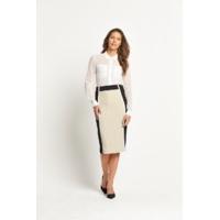 Savoir Textured Crepe Colour Block Pencil Skirt