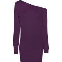 Sabrina Plain Long Sleeve Batwing Top - Purple