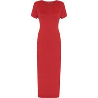 Safire Basic Side Slit Maxi Dress - Red