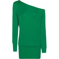 Sabrina Plain Long Sleeve Batwing Top - Jade