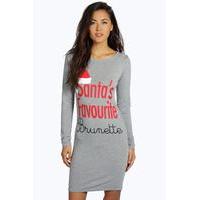 Santa\'s Favourite Brunette Christmas Dress - grey