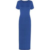 safire basic side slit maxi dress royal blue