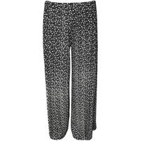 Samantha Floral Print Palazzo Trousers - Black