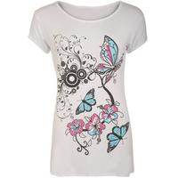 Samantha Butterfly Print T-Shirt - White