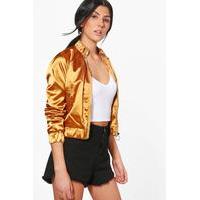 satin zip through raglan bomber spice