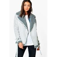 sadira bonded aviator jacket grey