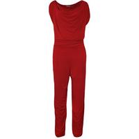 sage cowl neck jumpsuit red