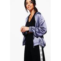 Satin Bomber Jacket - blue