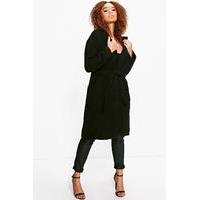 Sasha Belted Wool Look Coat - black