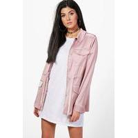 satin parka blush