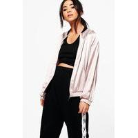 Satin Bomber Jacket - antique rose