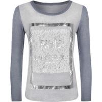 Sandra Knitted Foil Paris Top - Blue