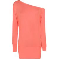 Sabrina Plain Long Sleeve Batwing Top - Coral