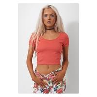 Sahara Coral Cross Back Crop Top