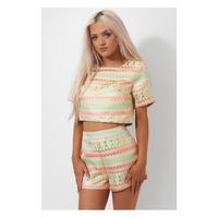 samara 2 piece boxy top amp shorts set amp shorts set in pink