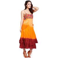 savage culture dress tiger womens long dress in orange