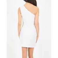 SAFFRON - White One Shoulder Bodycon Dress
