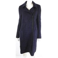 Sandwich_ Navy Blue Coat with Flattering Side Zip