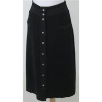 Salvatore Ferragamo, size M black wool button front skirt
