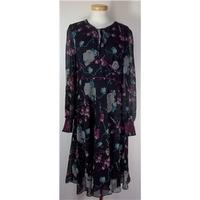 Savoir Size 12 black and Purple Pattern Dress