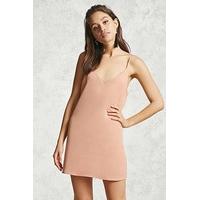 satin v neck slip dress