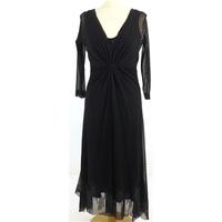 Sandwich Size M Black Netted Longline Fully Lined Dress With Added Sequins
