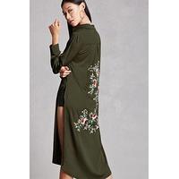 Satin Embroidered Longline Jacket