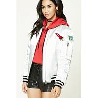 Satin Patch Bomber Jacket