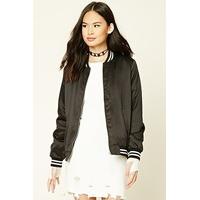 Satin Striped Bomber Jacket