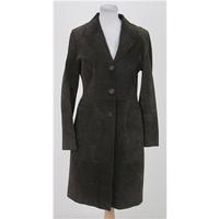 Sandstone Size 10 dark-brown suede-leather coat