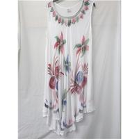 Sahiba - Size: M - White Printed Summer Dress