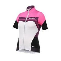 santini womens qom short sleeve jersey pink x large