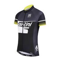 santini atom 2 uv protection short sleeve jersey yellow small