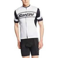 Santini Sp94275taucl Tau Short Sleeve Jersey - White, Small