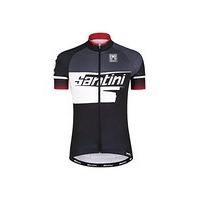 santini atom 2 uv protection short sleeve jersey red 2x large