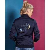 Satin Bomber with Embroidered Back