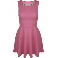 Sallie Embellished Sleeveless Skater Dress