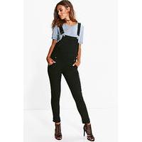 Sara Cross Back Strap Dungaree - black