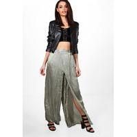 satin trouser khaki