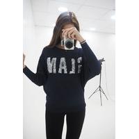 samantha crystal GLAM slogan glitter jumper